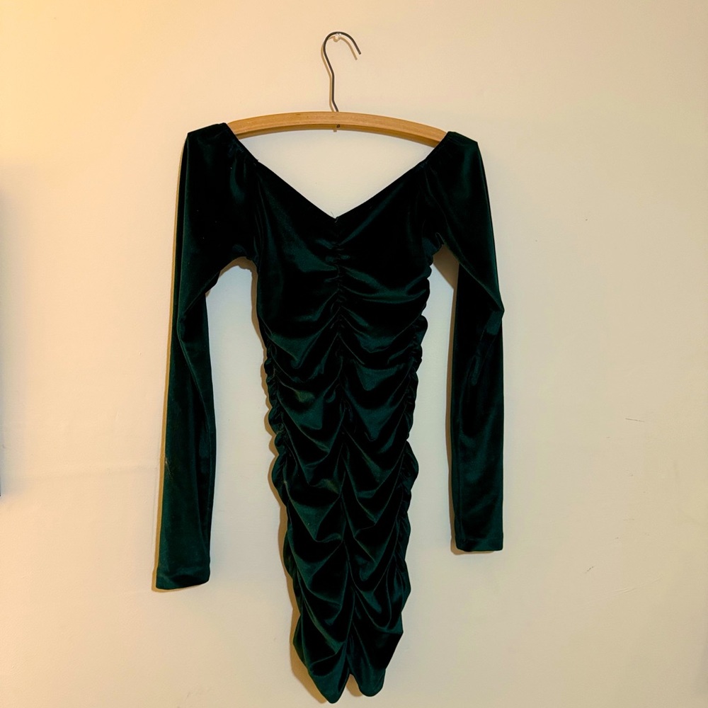 Windsor Formal Rich Forest Green Small Bodycon ruched dress